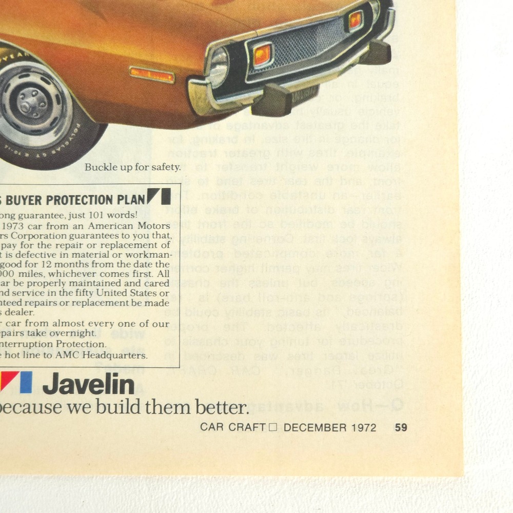 Vintage AMC Javelin Trans Am Print Ad Garage Art Advertising Show Display Promo - Picture 5 of 6